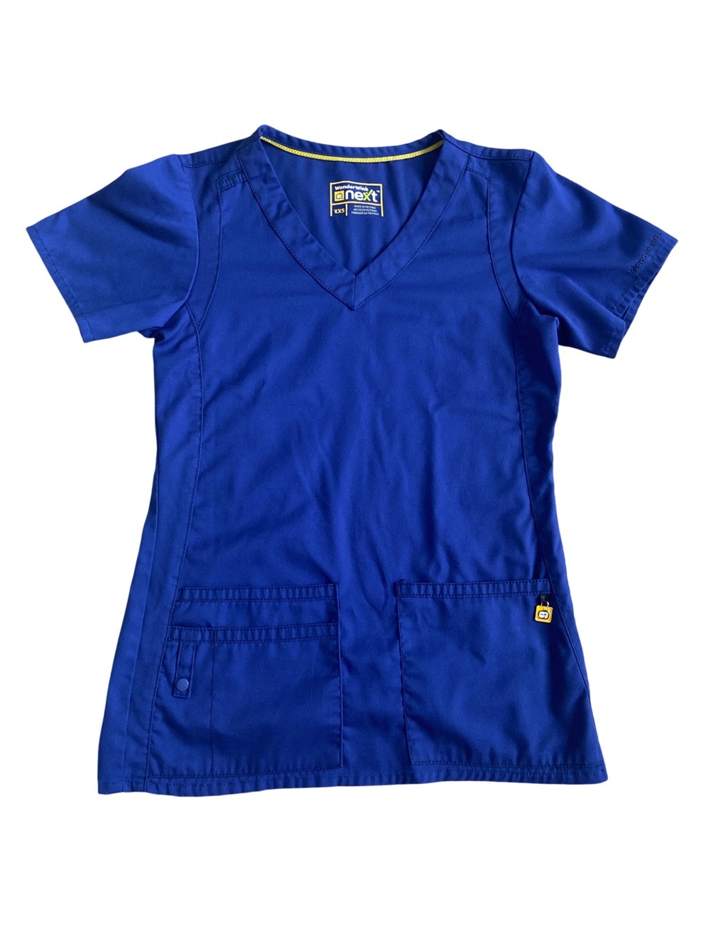 WonderWink NEXT V-Neck Scrub Top - Royal Blue - Size XXS